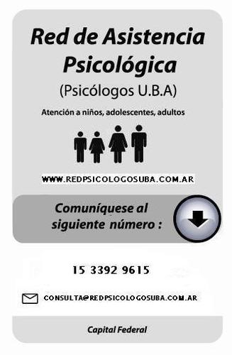 PsicologosUBA's profile picture. Para contactarnos escribinos a: consulta@redpsicologosuba.com.ar o a nuestro teléfono: 15 5392 9615