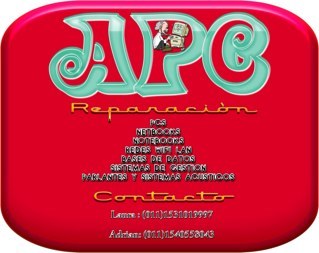 apcserviciotec's profile picture. Pequeña empresa con soluciones para grandes problemas de la vida cotidiana en relación a la tecnologia!!
Pare de sufrir!! Comuniquese con nosotros!!