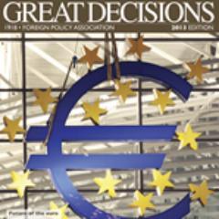 Great Decisions is America's largest discussion program on world affairs. #GD2013 includes a civic-education program, briefing book and TV series by @FPA_ORG.