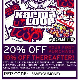 Karmaloop, Plndr and BrickHarbour discount codes. Updated regularly. Rep Code: ISAVEYOUMONEY