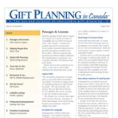Gift Planning in Canada is a trusted, independent source of news, analysis and tips on gift planning. Editor @lisalmacdonald, Publisher @hilborninfo