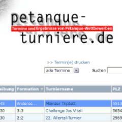 petanque-turniere.de - Pétanque/Boule-Terminkalender für Deutschland und das benachbarte Ausland. Ein Kalender für Veranstalter zum kostenlosen Selbsteintragen.