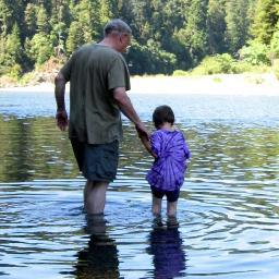 purrhos's profile picture. Wading in the water.