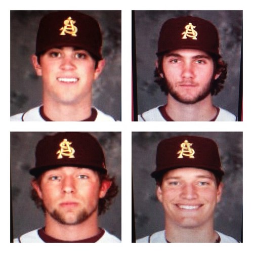 We are the pitchers of group 4 for THE ASU SUNDEVILS.  Trevor Williams, Darin Gillies, Mark Lambson, & Adam McCreery.  This will document our lives for the year