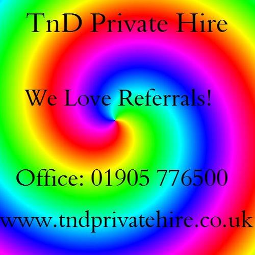 TndHire's profile picture. We are a Taxi company, we have 2 cars and 2 mini buses available to book. We are on facebook. Get a free quote.