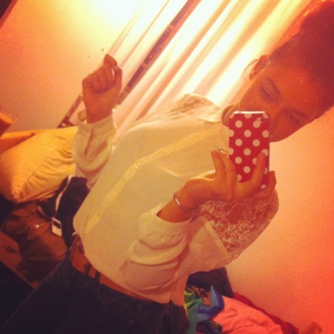 Follow me and ill follow you(:  dark hair,blue eyes.