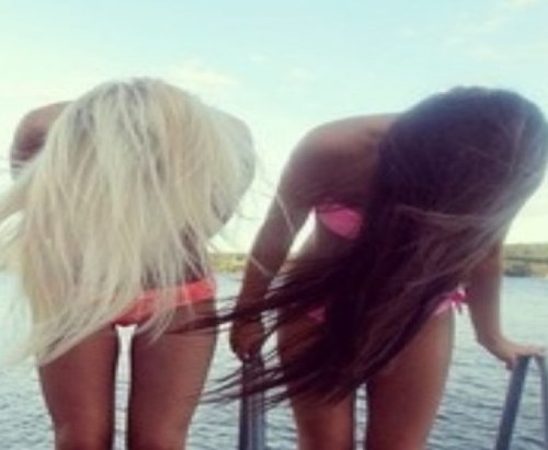 a brunette and a blonde with an inceperable bond