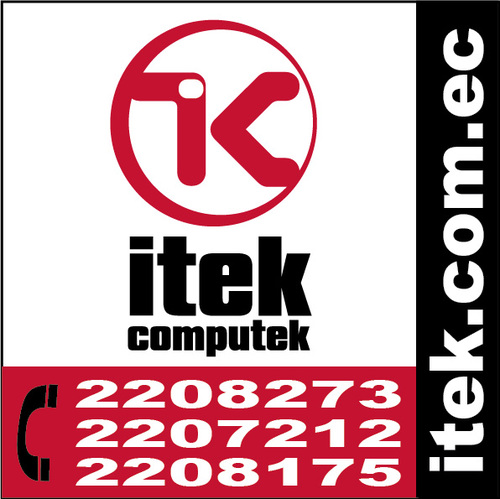Desktops Laptops Impresoras
Redes Servers WorkCenters Impresion
Distribuidores Autorizados
Garantía y Servicio Técnico
gerencia@itek.com.ec