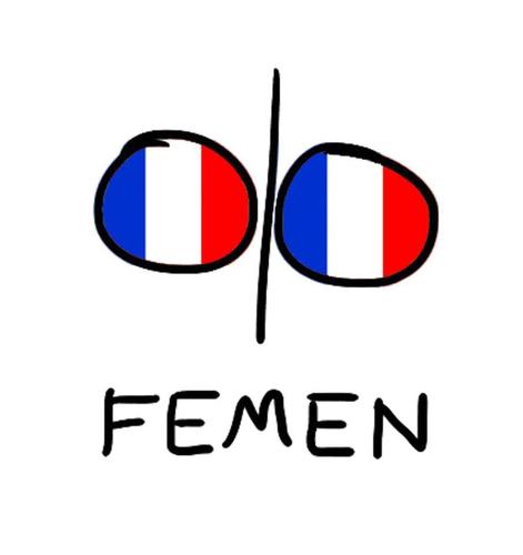 Nos seins nus sont nos armes. 
Our weapons are bare breasts.