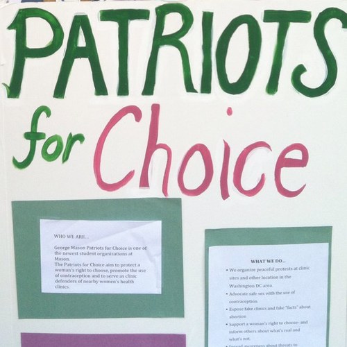 Patriots4Choice's profile picture. George Mason University Patriots for Choice are dedicated to creating a strong #prochoice feminist presence on campus.  GMUPatriotsforChoice@gmail.com