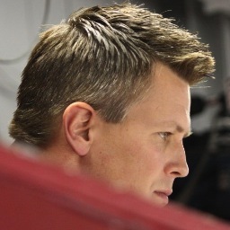 The best head of hair in college hockey. I get a bird's eye view of the game from on top #RPIHockey head coach Seth Appert.