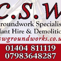 csw groundworks plant hire demolition. east devon.