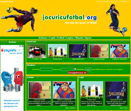 Jocuri cu fotbal online cu multe jocuri noi  si distractive online cu campionate de fotbal.