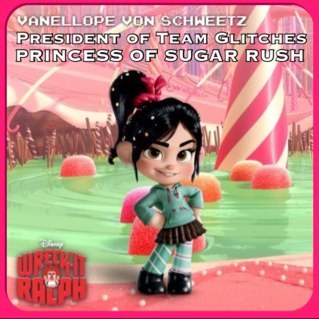 sugarvanellope's profile picture. I'm Vanellope! I'm the princess of Sugar Rush and the president of Team Glitches! :D Racing is in my code! Im a glitch and I'm proud of it! Follow @Vanellope_WR