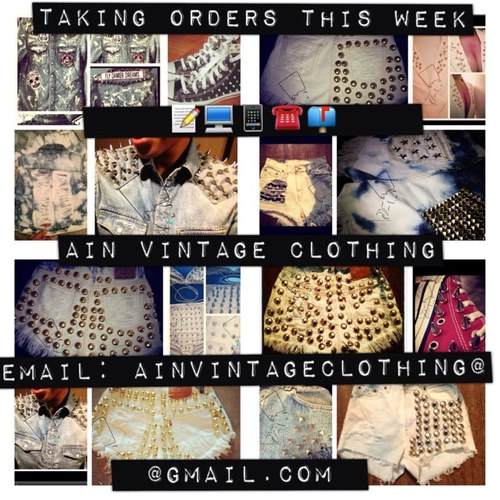 Ain Vintage Clothing 
~adding priceless pieces to your wardrobe
Designing custom blazers, swimsuits, purses, shoes, jeans & shorts 
ainvintageclothing@gmail