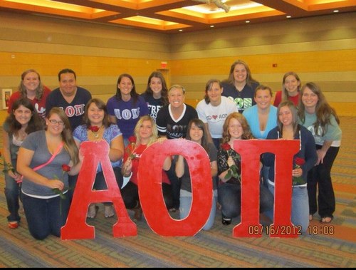 We are the Alpha Omicron Pi- Kappa Sigma chapter at the University of Wisconsin-River Falls!