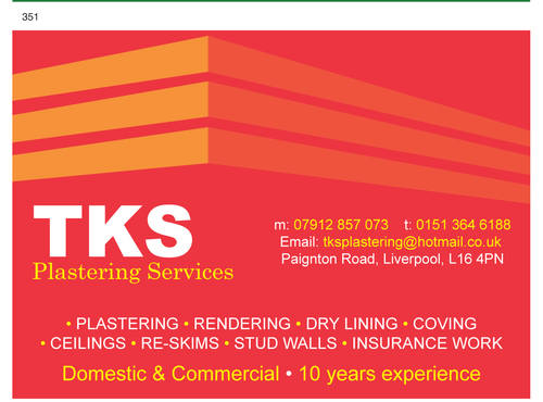 tksplastering's profile picture. plastering, rendering, k-rend, external insulation, domestic and commercial 07912857073 free quotes