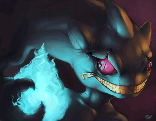 Soy un Pokémon  con forma de muñeco de fieltro,  poseído por el odio generado al ser abandonado por mi dueño. Al abrir la boca mi odio pasa al ser más cercano.