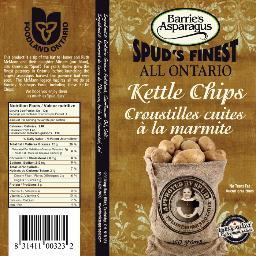 SpudsFinest's profile picture. Spud's Finest All Ontario Kettle Chips are the freshest and most delicious chips  you will ever taste! Made from ALWAYS ONTARIO potatoes, sunflower oil, salt.