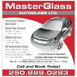 MasterGlass Autoglass is the leader in windshield replacement for quality, service, and price in the Okanagan. For professional service call 250-862-8881