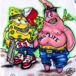 JUS ME ND YA GUY PATTY OUT HERE SURVIVIN. SMOKIN ON PLANKTON ND POPPIN CRABBIEZ