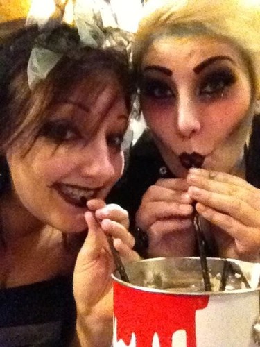 Eating WAAAY too many cheesey poofs..