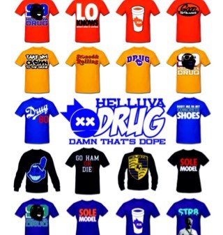 Apparel line by @micAngelo Our Instagram is @HelluvaDrug too. Follow us here & there.