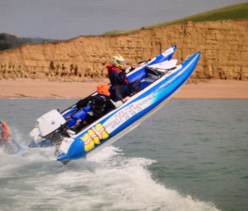 Dorset's ULTIMATE adrenaline rush! Super fast, super nimble racing catamarans capable of 50mph & 3Gs in corners! Operating from West Bay, Lyme Regis Weymouth.