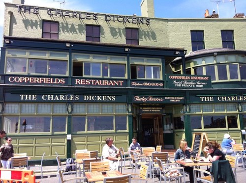 The Charles Dickens pub overlooking Viking bay in the holiday resort of Broadstairs. Contact us on https://t.co/ML2mnvAAvq 01843 600160