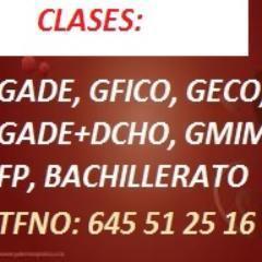Profesor  Particular, GADE, GFICO, GECO, GMIM, GTUR, ADE+DCHO, RR.LL. , económicas y empresariales,