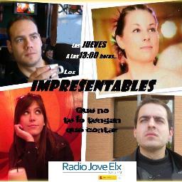 Impresentables_'s profile picture. Los impresentables es un desenfadado programa de radio que podréis escuchar aquí: http://t.co/0PSyHMbF
¡Esperamos que os guste!