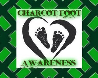 To raise awareness of charcot foot, it's the weakening of the bones and joints causing fractures and collapse of the arch due to diabetes and neuropathy.