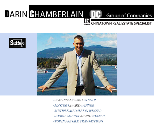 Darin Chamberlain. Award Winning Vancouver Realtor specializing in Chinatown Investments