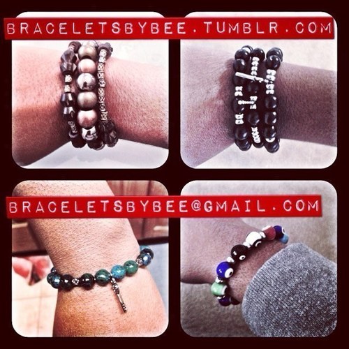 One of a kind bracelets made by @thisisbee. Email us at braceletsbybee@gmail.com to place an order. All payments are made via PayPal. Serious inquires only!!