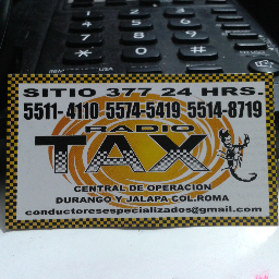 Desde 1938 somos su RADIOTAXI de confianza, siempre con unidades debidamente reglamentadas por SETRAVI tels.55148719*55114110*55745419
