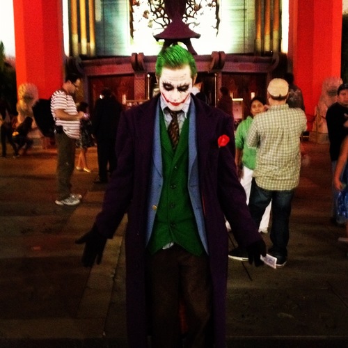 The Joker on Hollywood Boulevard.