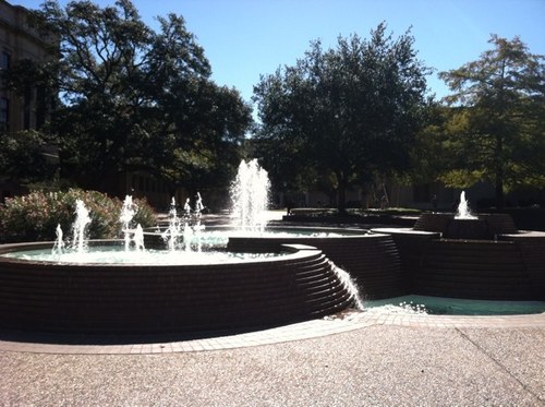 A fountain in front of the Chemistry building in the shape of dihydrogen monoxide. Bringing scientific puns and quips to all of Texas A&M.