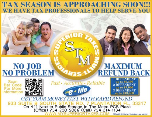 Feel Free To Contact Us We Will Be Happy To Assist You In Your Income Tax Preparation . You Can Also Contact Us (754) 200-5086 Or (754) 214-1134