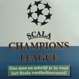 Scala Champions League. Het zaalvoetbaltoernooi van het jaar. Uitsluitend voor de leerlingen van Scala Molenwatering. Inschrijven kan tot 23 november.