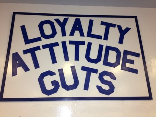 Loyalty, Attitude, Guts.