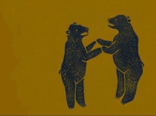 곰은 고옴하고 운다.