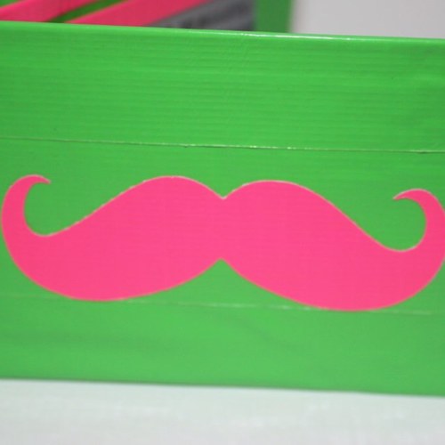 Let the pink green mustache follow you