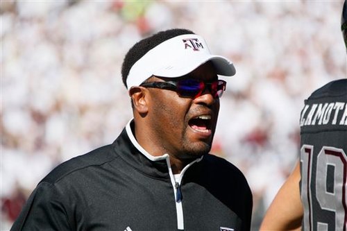 Not the real Kevin Sumlin. But I do coach a 1st grade flag football team at Texas A&M who is 10-2 on the season! Gig'em!