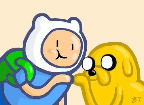 Finn is a heroic human and Jake is a magic, stretchy dog. They kick evil's butt and help people. Adventure Time!! 
Land of OOO   #AdventureTime