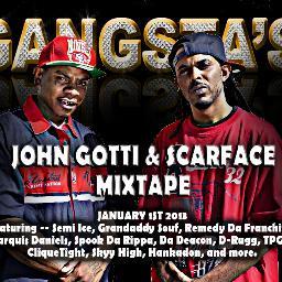 yungbb and clint dawg to of the hottest artist outta orlando linking mixtape drop jan1 look out for dat Scarface and John Gotti