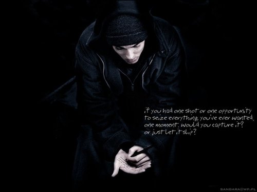 I always wished for this, but it's almost turning into more of a nightmare than a dream.but i wont loose n never stop dreamin  fan 
f=eminem