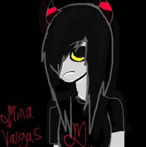 your nane is Mina Vargas. You live alone with your little sis. You dont have a lusus. You can be a jerk at times, but that's only because your confused ♥?♦?♣?♠?