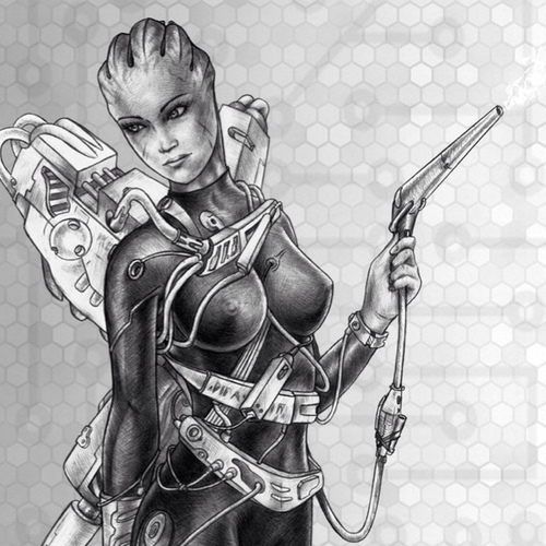 Asari 'Valkyrie' Commando. Taming tech, breaking most of the rules along the way. [MERP]