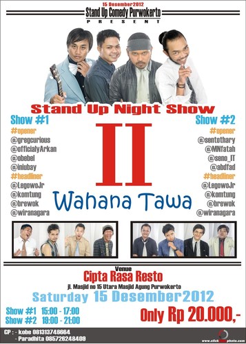 Ingin mengumpulkan pecinta standup comedy muslimin dan muslimah di UMP. Kami Sohibun dari @StandUpPWT dan @StandUpUNSOED