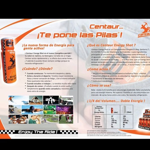Bebida Shot Ultra energética de alta calidad líquida y portatil para el uso diario o para los momentos de mayor esfuerzo deportivo (físico) y mental